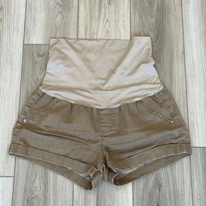 Maternity khaki shorts
